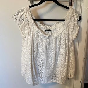 XL white crochet shirt